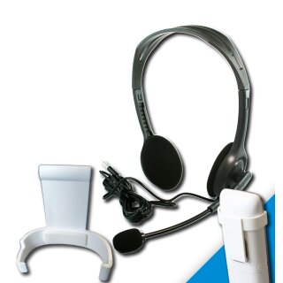 Headset & Belt Clip Bundle for AVM Fritz!Fon C6 white